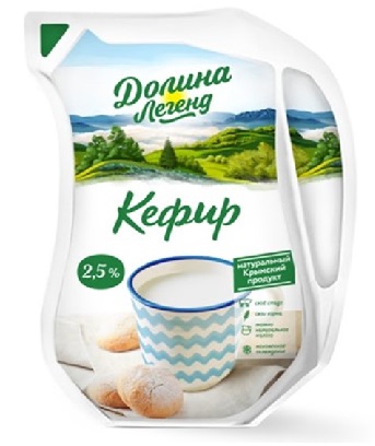 Кефир 2,5% 900гр эколин ТМ Долина легенд